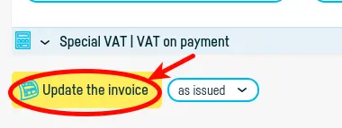 How do I change the data from a saved invoice? - step 3
