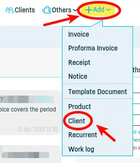 How do I add a new client? - step 4