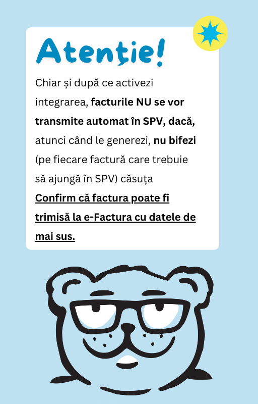 Cum activezi integrarea automată cu e-factura - pasul 8