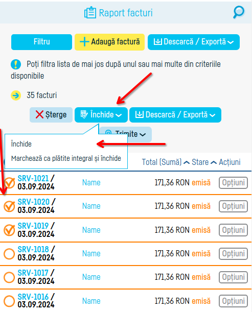 Cum adaug o plată pe factură - pasul 9