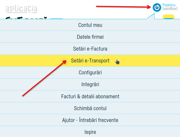 Cum activezi integrarea automată cu e-Transport - pasul 1