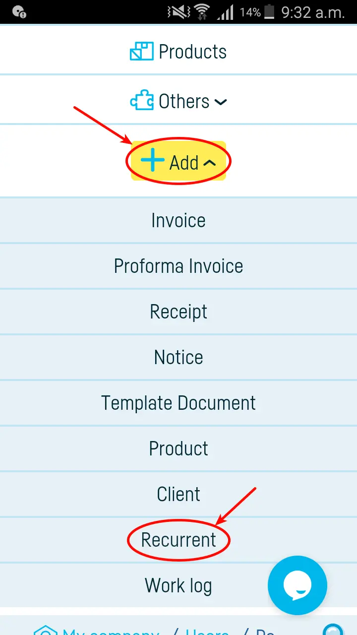 How do I add a recurrent? - step 2