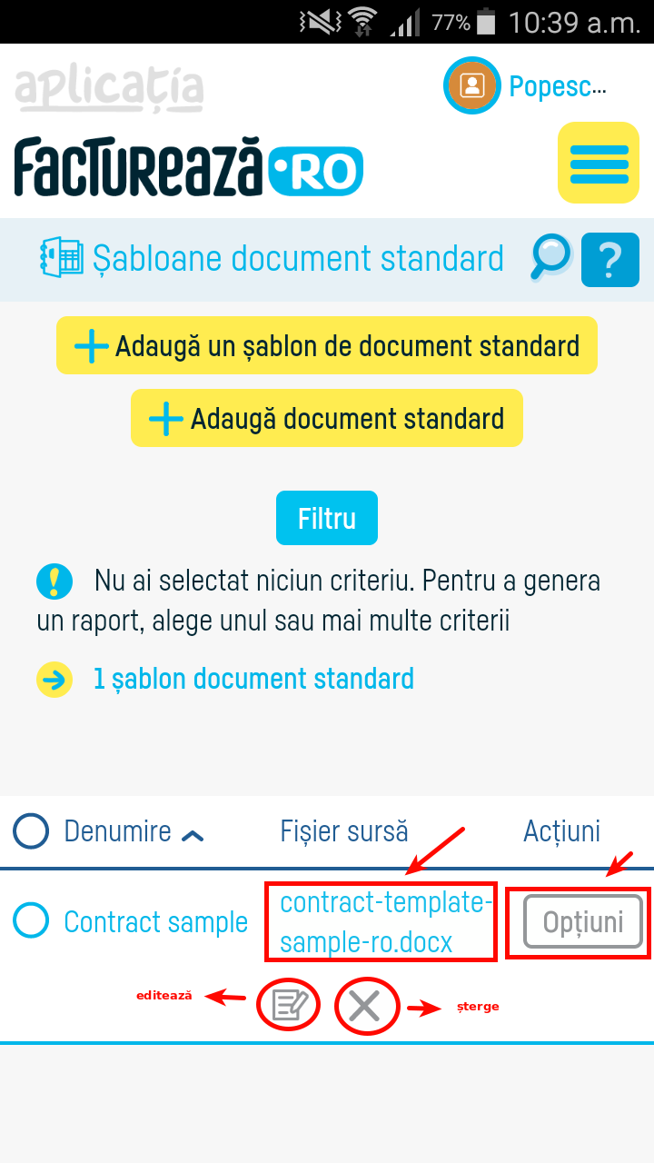 Cum definesc un model de document standard? - pasul 5