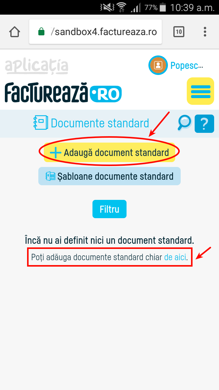 Generare document dintr-un model de document standard - pasul 3