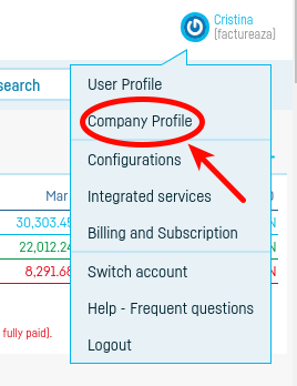 How do I add the company logo on invoices? - pasul 1