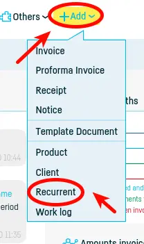 How do I add a recurrent? - step 1