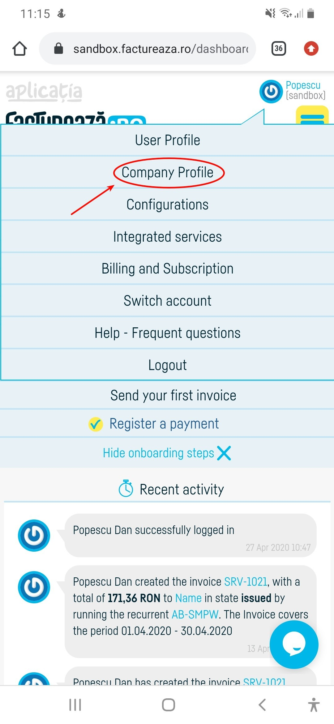 How to change subscription type and payment period? - pasul 1