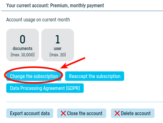 How to change subscription type and payment period? - pasul 4