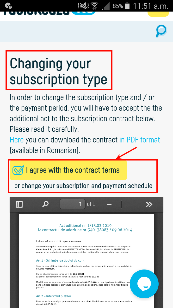 How to change subscription type and payment period? - pasul 6