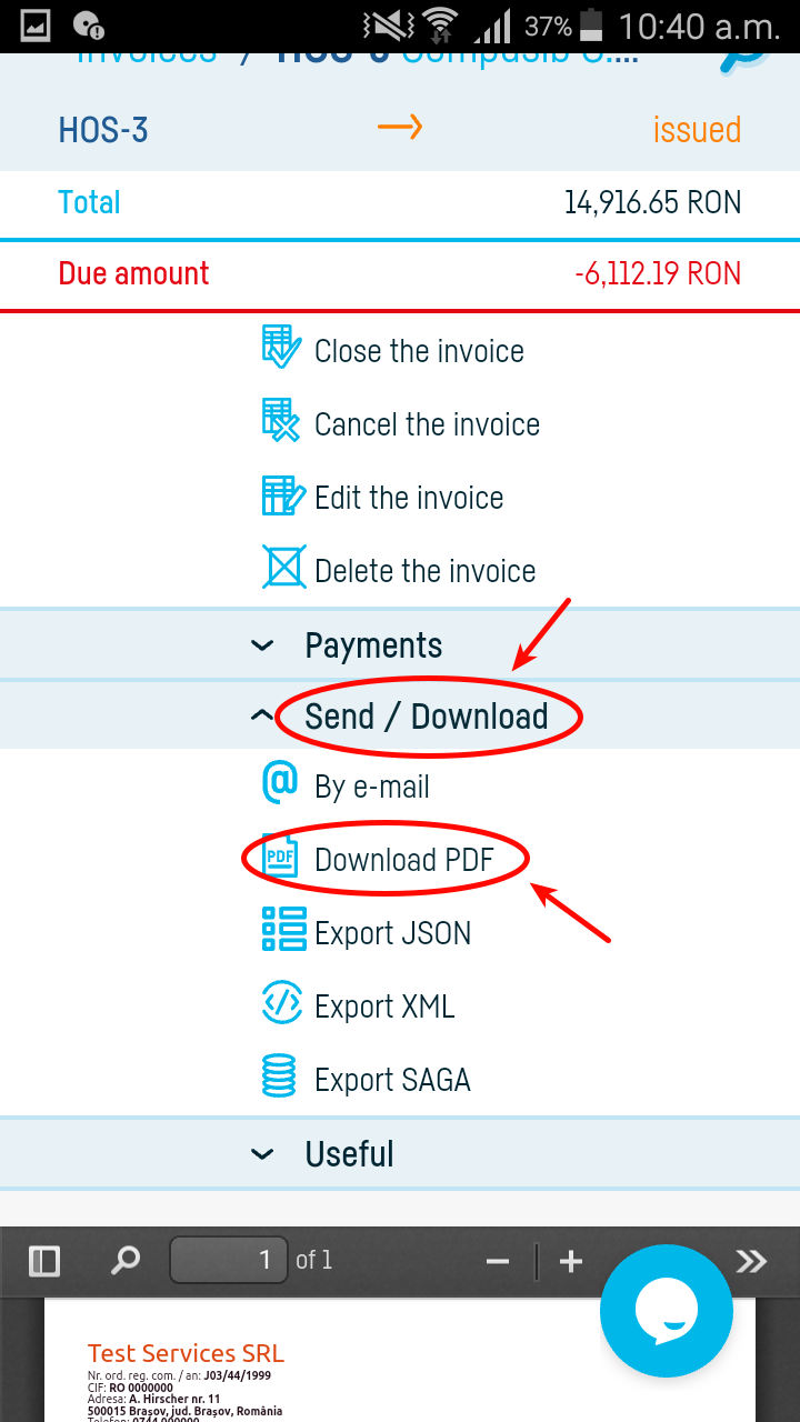 How do I send an invoice by e-mail? - pasul 5