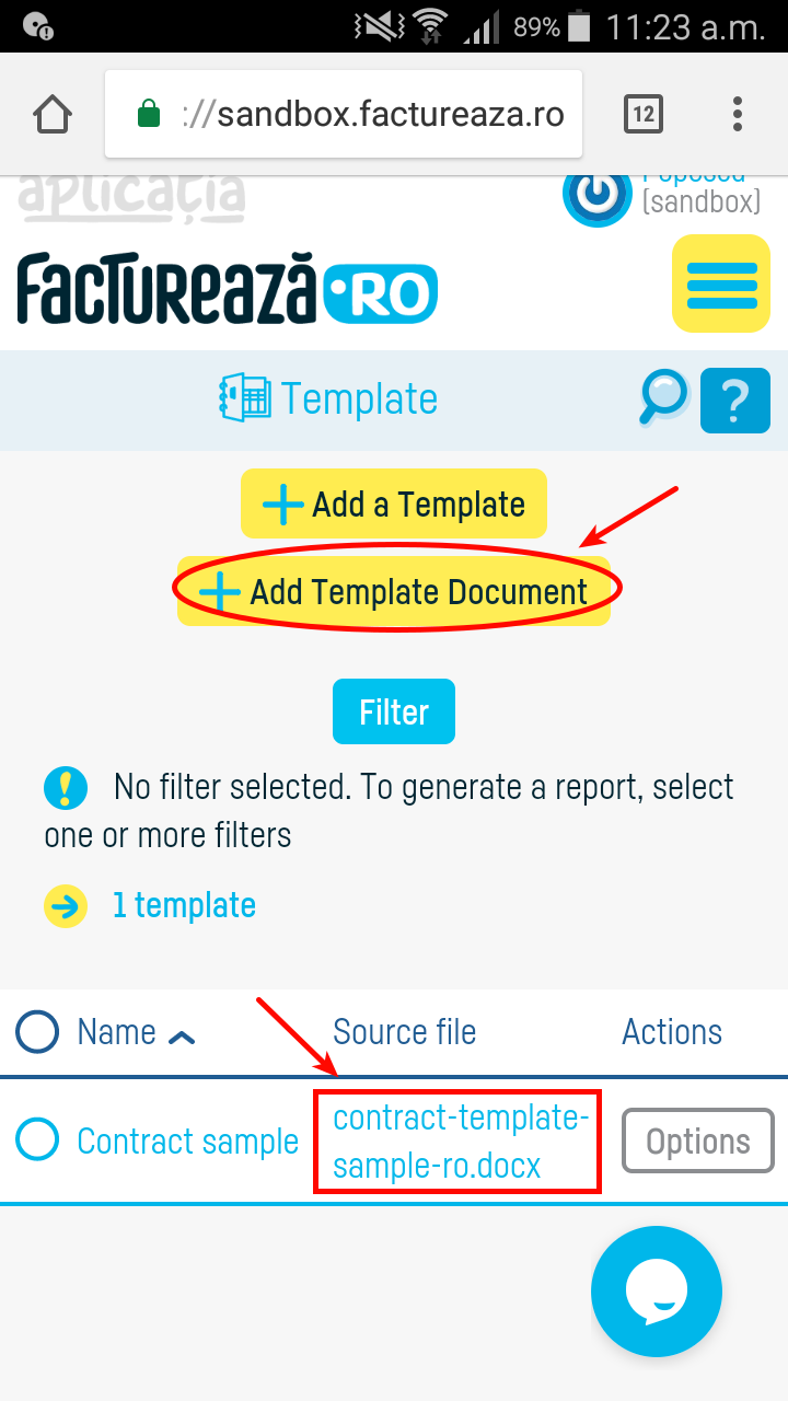 Generate a document from a standard document template - pasul 3