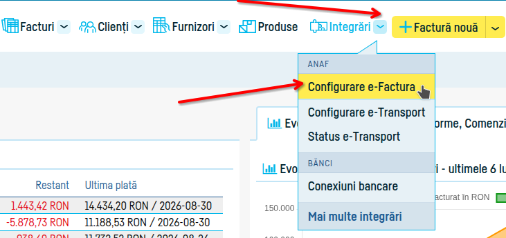 Generare și trimitere e-facturi în SPV ANAF - pasul 1
