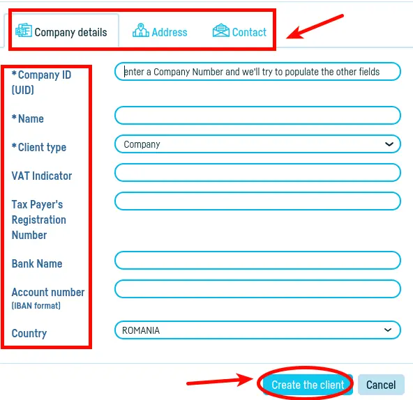 How do I add a new client? - step 3