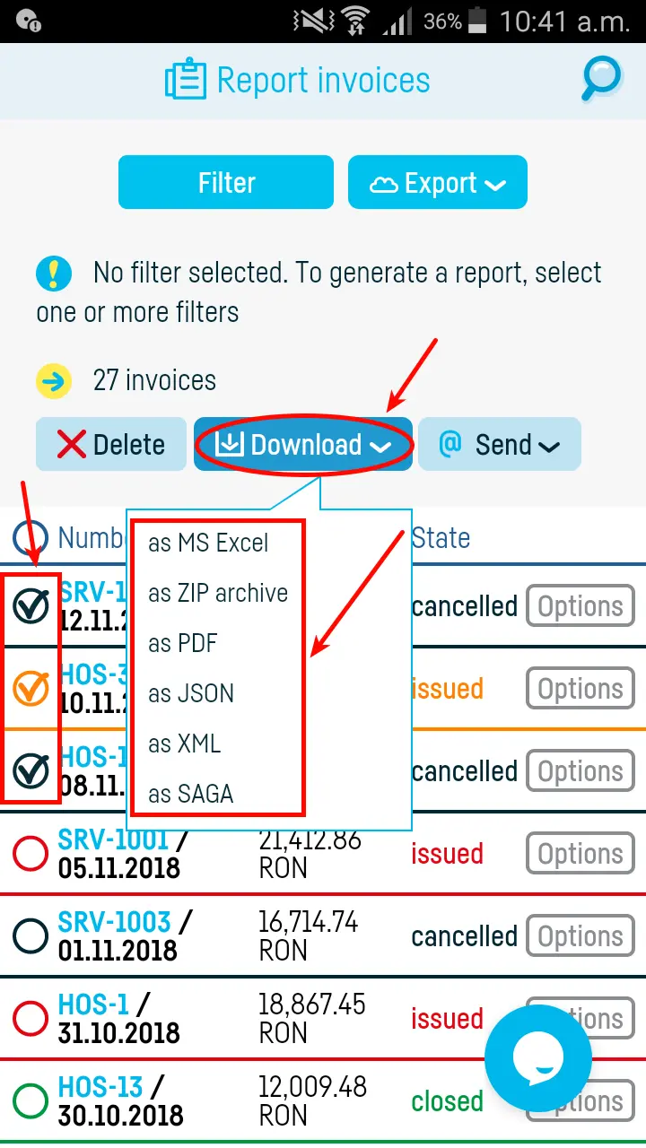 How do I send an invoice by e-mail? - step 8