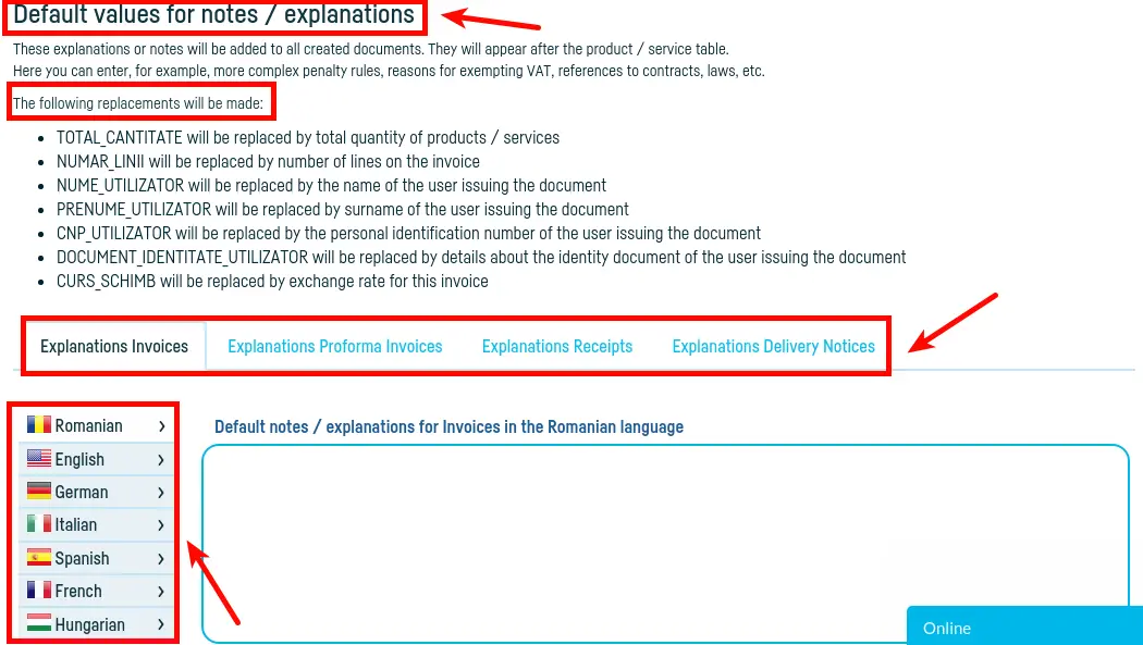How do I set default invoice values? - step 4