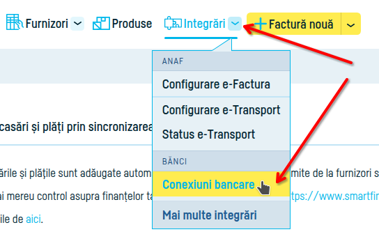 Cum conectezi o bancă pentru asocierea tranzacțiilor - pasul 1