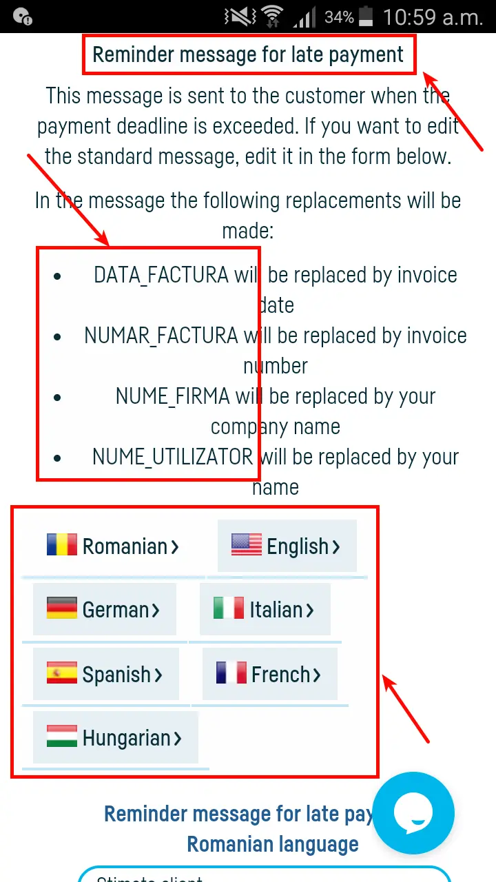 How do I define messages on e-mail sending? - step 6