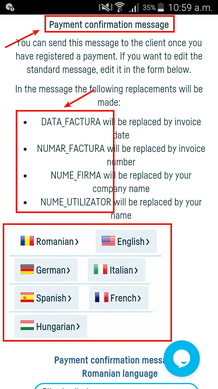 How do I define messages on e-mail sending? - step 5